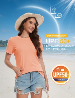 Foto 5 | Foto 5 | Sun Shirts Yucolen Para Mujer De Algodón Cuello Redondo Upf 50+ - Venta Internacional.