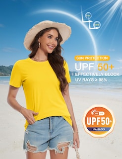Foto 5 | Foto 5 | Camiseta Yucolen De Manga Corta Para Mujer Con Protección Solar Upf 50+ Xl - Venta Internacional.