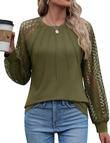 Vestido Camisero Kistore De Encaje Para Mujer  Manga Larga  Color Verde Militar  Xl - Venta Internacional.