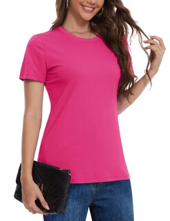 Foto 1 | Foto 1 | Camiseta Yucolen Para Mujer Algodón Manga Corta Upf 50+ Rosa Intenso - Venta Internacional.