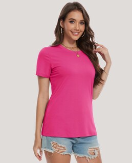 Foto 2 | Foto 2 | Camiseta Yucolen Para Mujer Algodón Manga Corta Upf 50+ Rosa Intenso - Venta Internacional.