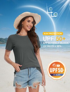 Foto 5 | Foto 5 | Camiseta Yucolen De Algodón Con Protección Solar Para Mujer Gris Oscuro Xl - Venta Internacional.