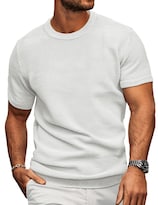 Camiseta Moda Viva Para Hombre  Manga Corta  Punto  Cuello Redondo  Color Blanco - Venta Internacional.