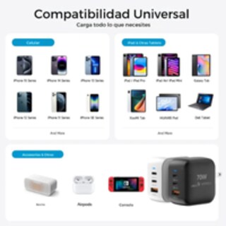 Foto 6 | Foto 6 | Adaptador de Corriente con Entradas USB-C y USB-A Mr. Gadgets 70 W