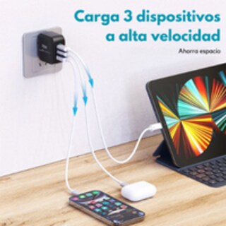 Foto 7 | Foto 7 | Adaptador de Corriente con Entradas USB-C y USB-A Mr. Gadgets 70 W