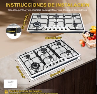 Foto 3 | Foto 3 | Parrillas de Gas Empotrables 6 Quemadores Acero Inoxidable