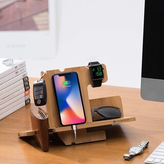 Foto 2 | Foto 2 | Organizador De Madera Con Diseño Jack Cube Para Iphone Iwatch - Venta Internacional.