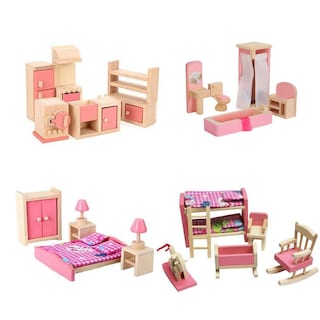 Foto 1 | Foto 1 | Juego De Muebles Kunhe De Madera Para Casa De Muñecas Con Cocina Y Baño - Venta Internacional.