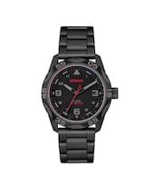Reloj Para Hombre Hugo #trek 1530333 Acero Inoxidable Con Brazalete Negro Y Carátula Negra 42 Mm