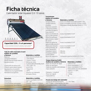 Foto 8 | Foto 8 | Calentador Solar Aquasol 2.0 15 Tubos 220 L 5 A 6 Personas