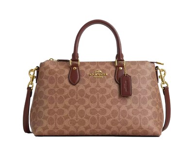 Foto 1 | Foto 1 | Bolsa Coach Georgia Satchel Bag Signature Canvas Cw422 Café