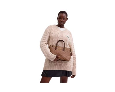 Foto 4 | Foto 4 | Bolsa Coach Georgia Satchel Bag Signature Canvas Cw422 Café