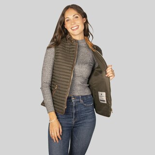 Foto 4 | Foto 4 | Chaleco Capitonado Para Mujer Con Cuello Mao Y Bolsas A Los Costados Greenlander Verde