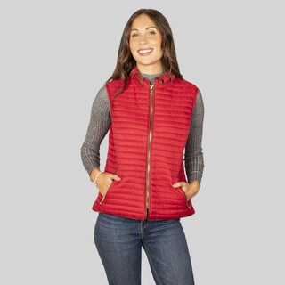 Foto 3 | Foto 3 | Chaleco Capitonado Para Mujer Con Cuello Mao Y Bolsas A Los Costados Greenlander Rojo