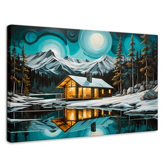 Foto 1 | Foto 1 | Cuadro Decorativo Para Sala Cabaña Y Reflejo 90x60