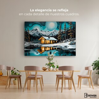 Foto 2 | Foto 2 | Cuadro Decorativo Para Sala Cabaña Y Reflejo 90x60