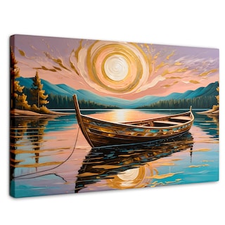 Foto 1 | Foto 1 | Cuadro Decorativo Para Sala Lago De Luz Dorada 90x60