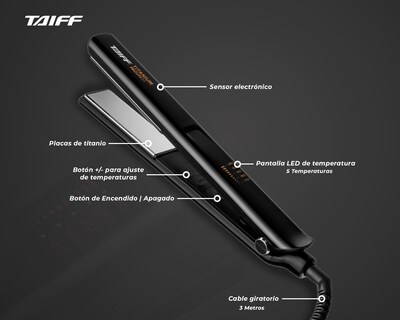 Foto 2 | Foto 2 | Plancha para Cabello Taiff Titanium Progress + Secadora de Cabello Taiff Profesional Fox Ion Tc 2000w