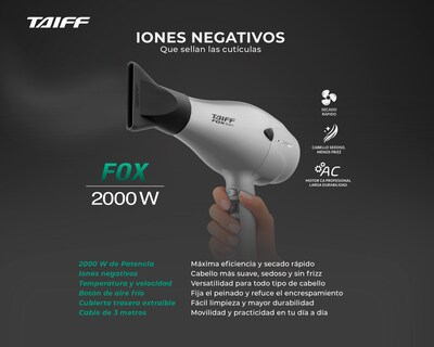Foto 4 | Foto 4 | Plancha para Cabello Taiff Titanium Progress + Secadora de Cabello Taiff Profesional Fox Ion Tc 2000w