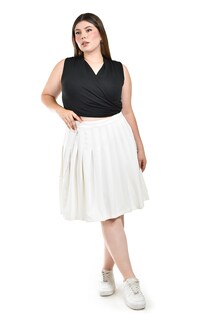 Foto 1 | Foto 1 | Falda Plisada Roman Fashion Blanca para Mujer