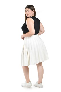 Foto 3 | Foto 3 | Falda Plisada Roman Fashion Blanca para Mujer