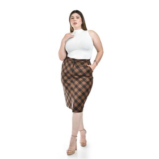 Foto 5 | Foto 5 | Falda Roman Fashion a Cuadros para Mujer