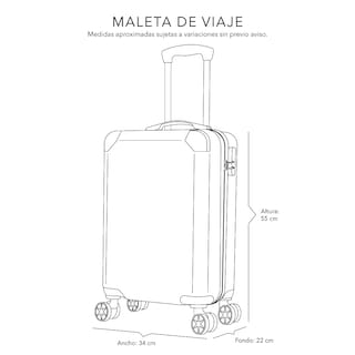 Foto 8 | Foto 8 | Maleta De Mano Viaje Rigida Con Ruedas 10kg Color Megro Estilo 2