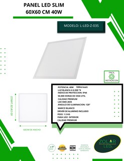 Foto 3 | Foto 3 | Panel Led Slim 60x60 cm 40w