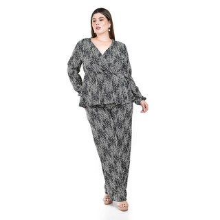 Foto 1 | Foto 1 | Conjunto Estampado Roman Fashion /curvy 4348 (negro) Negro
