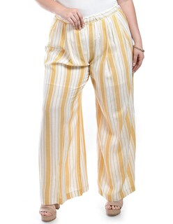 Foto 1 | Foto 1 | Pantalón Palazzo a Rayas Roman Fashion Amarillo para Mujer