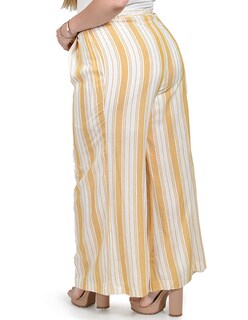 Foto 3 | Foto 3 | Pantalón Palazzo a Rayas Roman Fashion Amarillo para Mujer