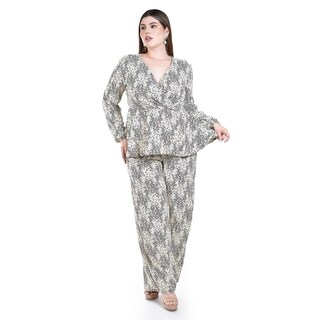 Foto 6 | Foto 6 | Conjunto Estampado Roman Fashion /curvy  4348 (hueso-negro) Beige
