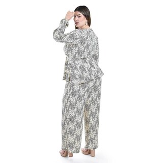 Foto 3 | Foto 3 | Conjunto Estampado Roman Fashion /curvy 4348 (hueso-negro) Beige