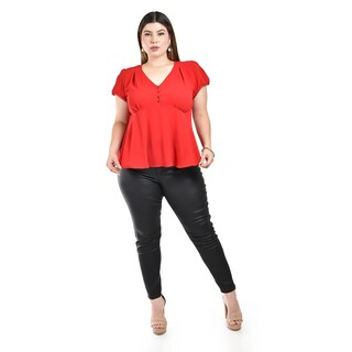 Foto 5 | Foto 5 | Blusa Roman Fashion Roja para Mujer