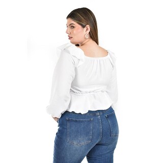 Foto 3 | Foto 3 | Blusa con Volantes Roman Fashion Blanca para Mujer