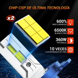 Foto 4 | Foto 4 | Kit De Faros H4 Csp Led 360w Eo Safe Imports Esi-22075 Azul