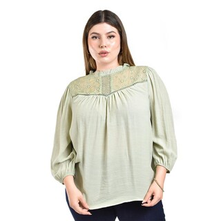 Foto 1 | Foto 1 | Blusa con Detalles Bordados Roman Fashion Verde para Mujer