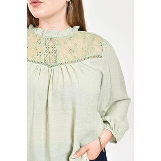 Foto 4 | Foto 4 | Blusa con Detalles Bordados Roman Fashion Verde para Mujer