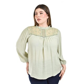 Foto 5 | Foto 5 | Blusa con Detalles Bordados Roman Fashion Verde para Mujer
