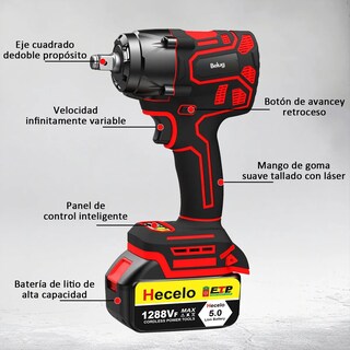 Foto 4 | Foto 4 | Llave De Impacto Belug 2 Batería 1/2 Inalámbrica Eléctrica Rojo