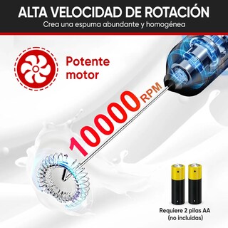 Foto 3 | Foto 3 | Mini Batidor Eléctrico Espumador Leche Para Café Con Soporte Color Negro