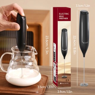 Foto 5 | Foto 5 | Mini Batidor Eléctrico Espumador Leche Para Café Con Soporte Color Negro