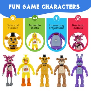 Foto 4 | Foto 4 | Juego De Figuras De Acción Warmansin Fnaf De 5 Piezas Con Proyección Aleatoria - Venta Internacional.