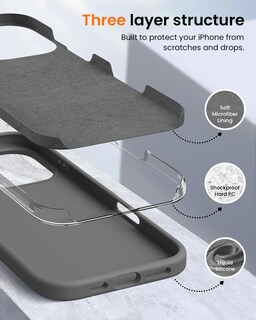 Foto 4 | Foto 4 | Funda De Teléfono Ouxul Diseñada Para Iphone 16 Pro De 6.3 Pulgadas Gris Antracita - Venta Internacional.