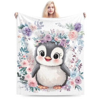 Foto 3 | Foto 3 | Mudiwa Cute Penguin - Forro Polar De Franela De Felpa (100 X 125 Cm) - Venta Internacional.