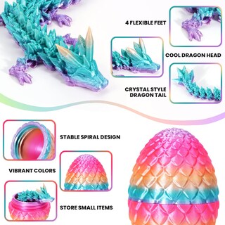 Foto 2 | Foto 2 | Set De Huevos De Dragón Yilcer Impreso En 3d Con Interior De Dragón 4 Unidades - Venta Internacional.