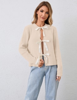 Foto 2 | Foto 2 | Jersey Tipo Cárdigan Msbesyor Con Pajarita Abierta En La Parte Delantera Para Mujer - Venta Internacional.