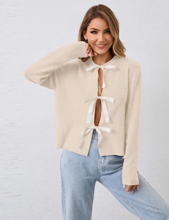 Foto 5 | Foto 5 | Jersey Tipo Cárdigan Msbesyor Con Pajarita Abierta En La Parte Delantera Para Mujer - Venta Internacional.