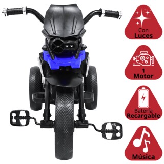Foto 3 | Foto 3 | Moto Montable Eléctrica Para Niños Triciclo Híbrido Con Luces Y Sonido Recargable 6v Soporta Hasta 30 Kg - Azul