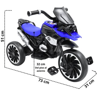 Foto 5 | Foto 5 | Moto Montable Eléctrica Para Niños Triciclo Híbrido Con Luces Y Sonido Recargable 6v Soporta Hasta 30 Kg - Azul